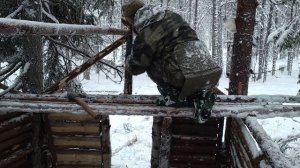 Строительство лесного укрытия - Построил каркас для двускатной крыши