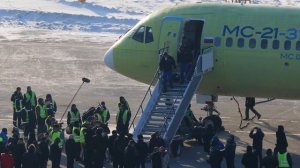 Первый полет самолета МС-21-310 с российскими двигателями ПД-14