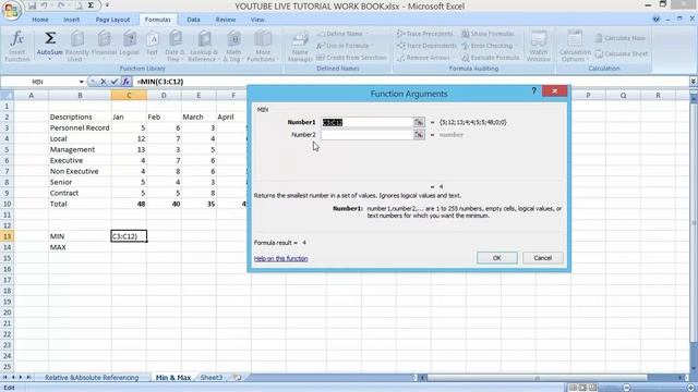 How To Use Min and Max function in Excel