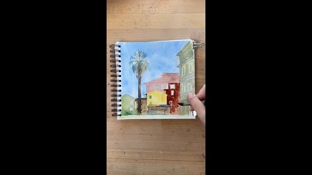 Watercolor Urban Sketching | Yellow House. Let's sketch together!