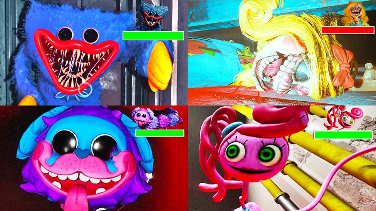 Poppy Playtime Глава 1-3 - Все ИНТЕНСИВНЫЕ ПОГОНИ с ПОЛЯМИ ЗДОРОВЬЯ смотреть онлайн