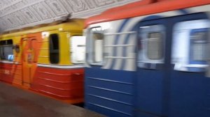 Служебные составы "Синергия-1" и "Синергия-2" на Кольцевой линии Московского метрополитена