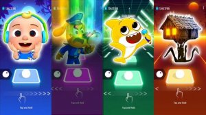 Cocomelon 🆚 Baby Shark 🆚 Sheriff Labrador 🆚 Spider Haus Head   Tiles Hop EDM Rush🎶   Who Is Best