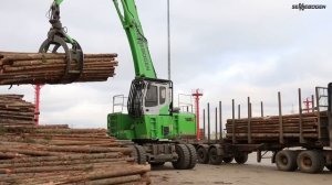 SENNEBOGEN 735 E-Series - Timberhandling at the logging yard - MLT Taleon Terra - Russia