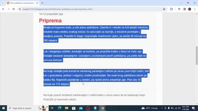 Plavi patlidžan sa šampinjonima i prepeličjim jajima смотреть онлайн