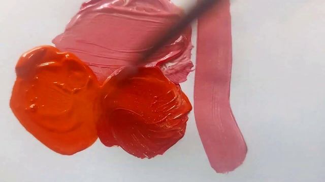 СМЕШИВАНИЕ КРАСОК (РОЗОВЫЙ, БЕЛЫЙ, КРАСНЫЙ, ОРАНЖЕВЫЙ). Художник Александра Миркушова