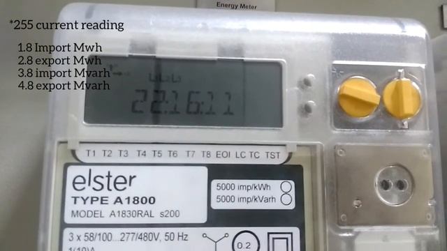 Elster Type A 1000 220kV Line Energymeter 3 phase 4 wire.Meter Reading procedure Urdu/Hindi
