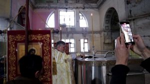 Чин великого освящения воды в реставрируемом храме. Крещение Господне. Воскресенье, 19 января 2025 г