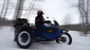 Урал с коляской по снегу, ural motorcycles, ural patrol, ural tourist ,  offroad, ural with sidecar