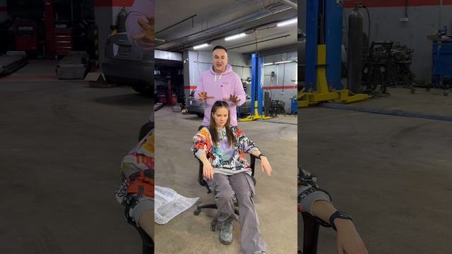 Гарик и дочка в автосервисе