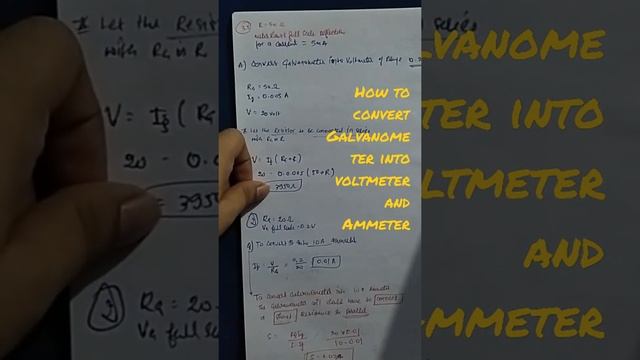 Most Asked Physics Concept - Galvanometer conversion to Voltmeter and Ammeter |