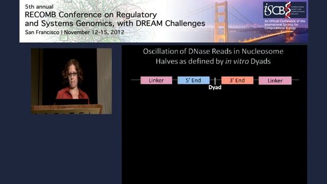DNase-seq predicts regions of rotational nucleosome stability... - Deborah Winter - RECOMB/RSG 2012 смотреть онлайн