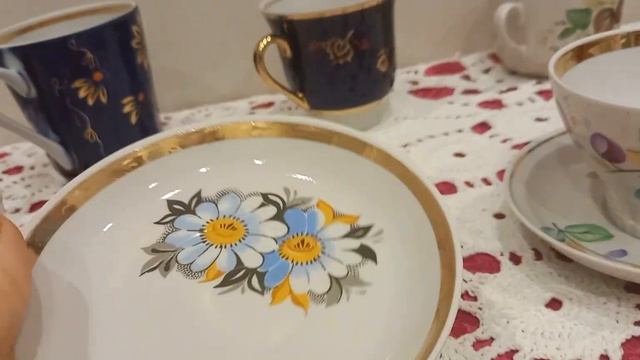 Чайные пары  и бокалы из СССР,посылка от Ирины!