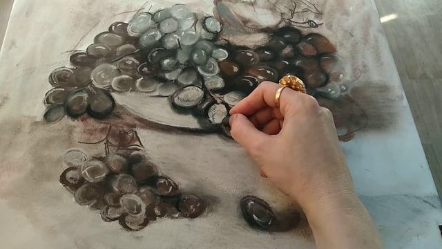 "Натюрморт с виноградом" соус по сухому #сидимдома #surgutartstudii смотреть онлайн