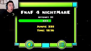 IMPOSSIBLE FNAF GEOMETRY DASH LEVEL! | Five Nights At Freddy's Geometry Dash Gameplay