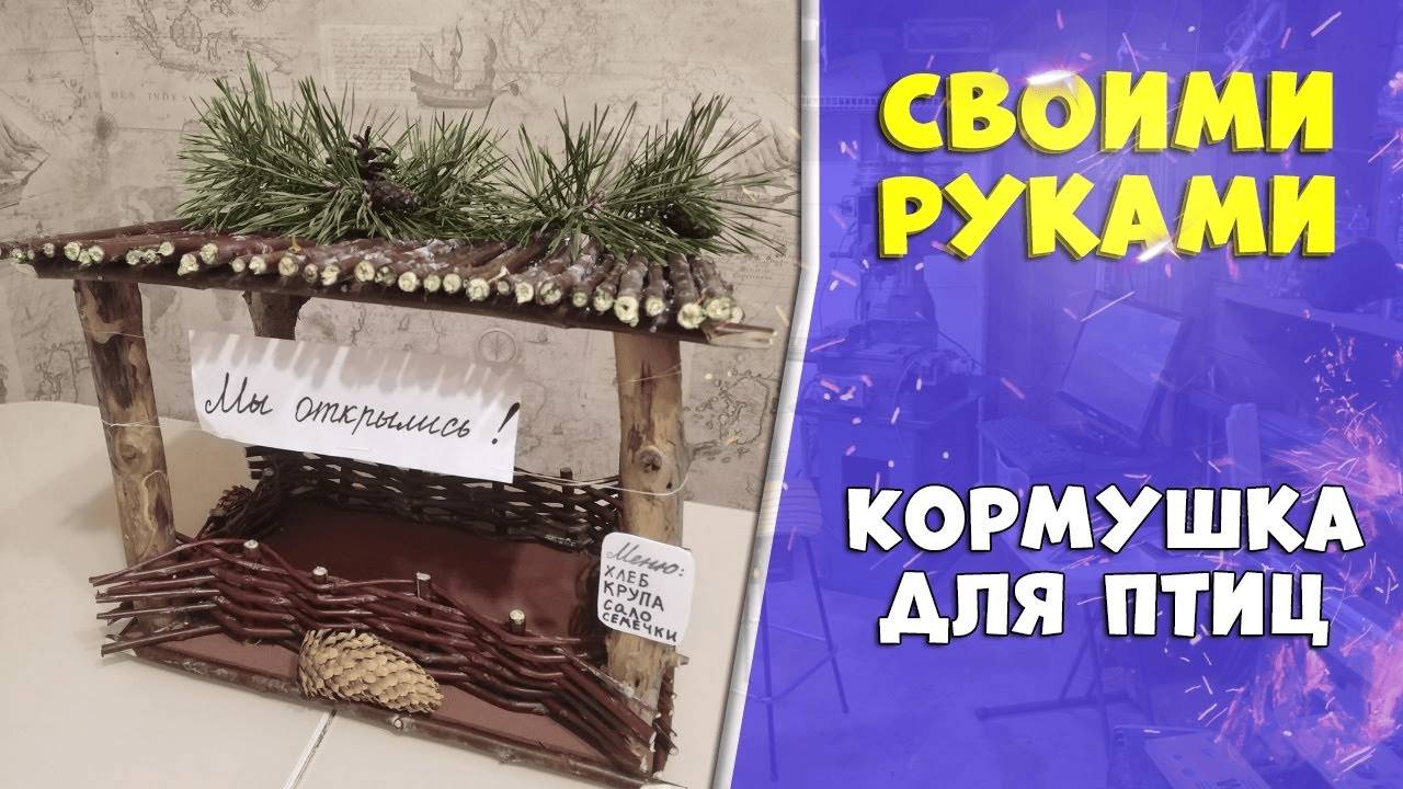 Красивая кормушка для птиц, своими руками. смотреть онлайн