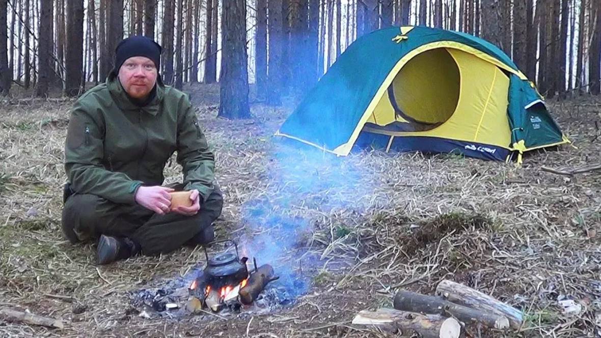 ОДИН в лесу.  Одиночный поход с ночевкой.