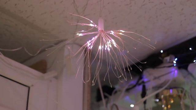 Гирлянда фейерверк подвес кисточки на шнуре. Шикарная гирлянда для комнаты. смотреть онлайн