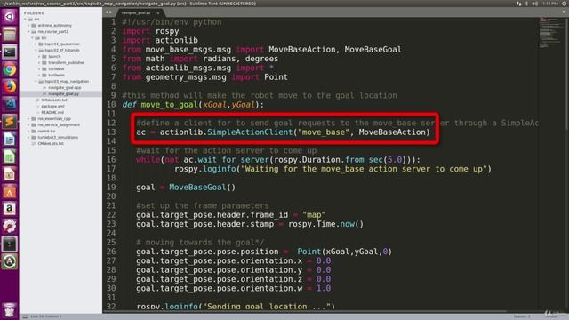 7.009 Writing a ROS Node for Robot Navigation (Python)