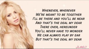 Shakira - Whenever, Wherever (Lyrics) 4k