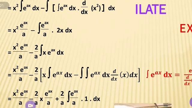 12th Maths || Exercise 3.4 Q.4 vi || ∫x²e^ax dx || Indefinite Integral || Integration By Parts |