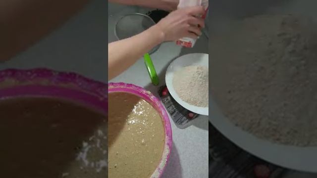 Ржаная закваска. День 6 (продолжение) Приготовление теста на закваске!