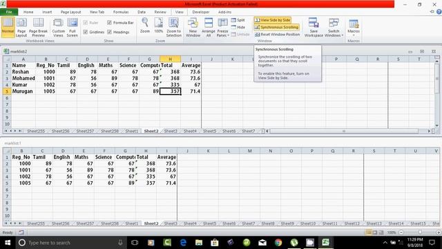 View tab in excel