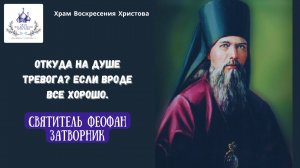 Откуда на душе тревога Если вроде все хорошо. Святитель Феофан Затворник.