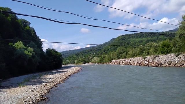 с. Псемён, с. Курджиново, между ним река Большая Лаба, мы на кладке