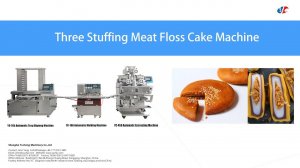 三重馅蛋黄肉松饼包馅机Three stuffing Meat Floss Cake Encrusting machine