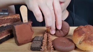 ASMR CHOCOLATE DESSERT, ICE CREAM, CAKE, BROWNIE, 초콜릿 아이스크림, 리얼브라우니, 초코슈 먹방 EATING SOUNDS MUKBANG