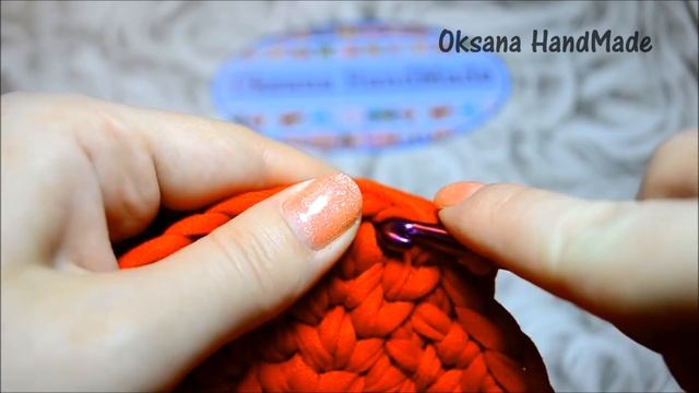 Корзина с крышкой Тыква из трикотажной пряжи. Halloween