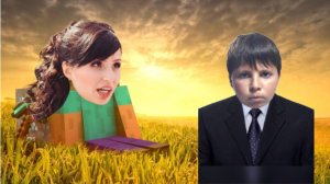 играю с мамой в майнкрафт