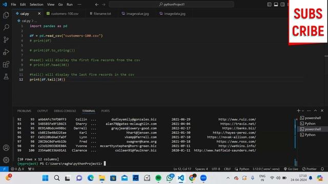 PYTHON ZERO TO HERO : DAY#20 PANDAS - WORKING WITH CSV in Python