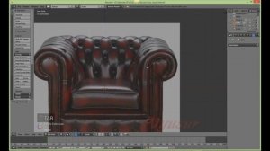 Basic shape of a fancy club chair in Blender