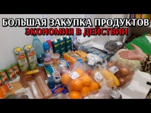 большая закупка продуктов / экономия в действии / цены на продукты