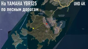 Пересекаю о. Русский прямо посередине по лесу, на острове есть река Русская, катаю по лесу на YBR125