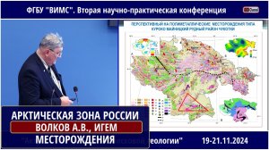 АКТУАЛЬНЫЕ ВОПРОСЫ РАЗВИТИЯ МИНЕРАЛЬНО-СЫРЬЕВОЙ БАЗЫ АРКТИЧЕСКОЙ ЗОНЫ РОССИИ. ВОЛКОВ А.В., ИГЕМ РАН