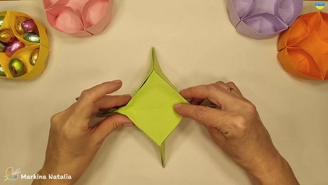 ОРИГАМИ КОРОБОЧКА "Ленивая Сьюзи" из ОДНОГО ЛИСТА без КЛЕЯ | ORIGAMI BOX LAZY SUSAN |