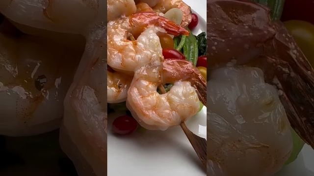 Prawns skewers warm salad ~ Tomato potato soup #tigerprawns #prawns #easyrecipe #quickmeals