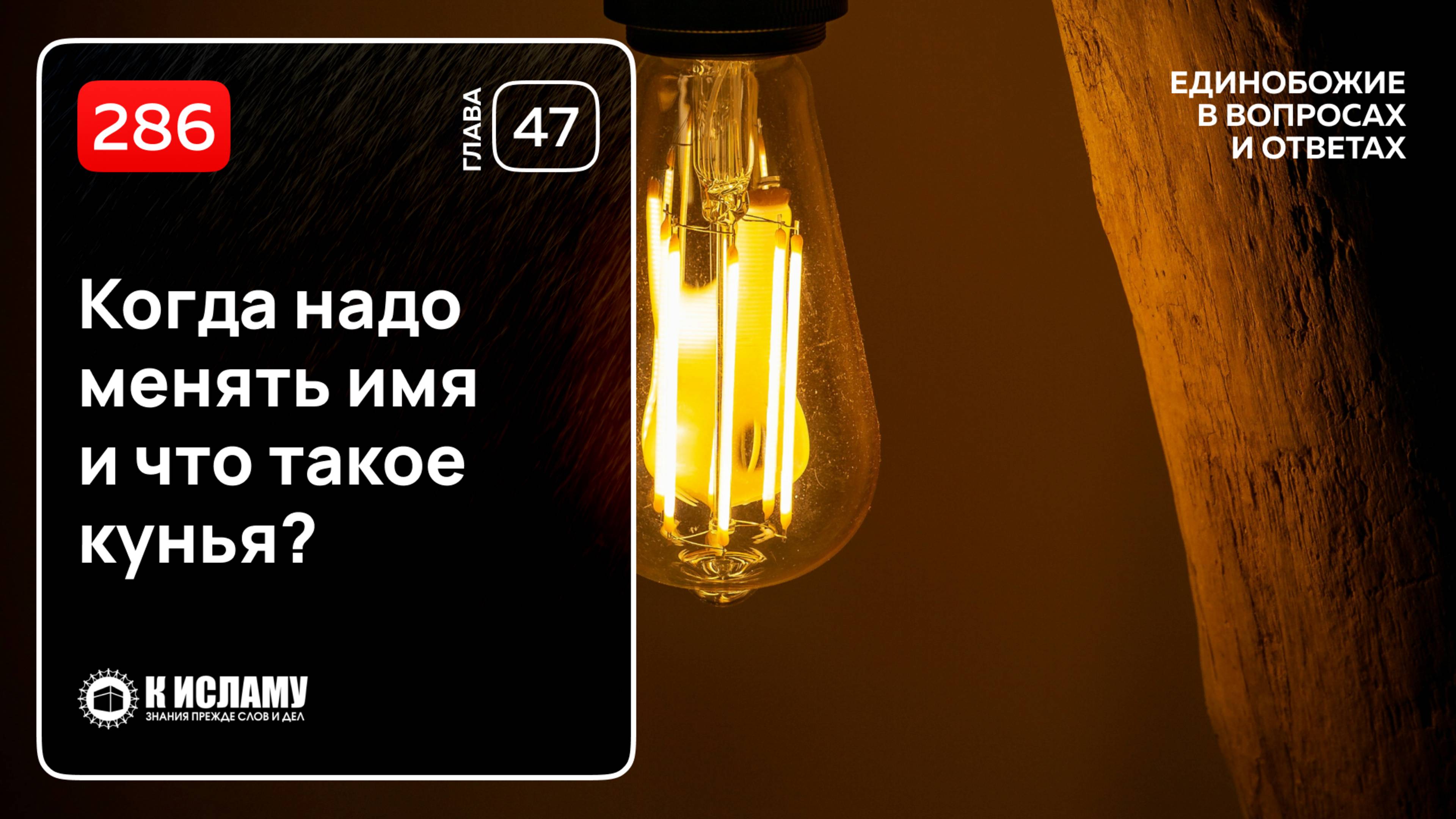 286. Глава 47. Когда надо менять имя и что такое кунья? Единобожие в вопросах и ответах