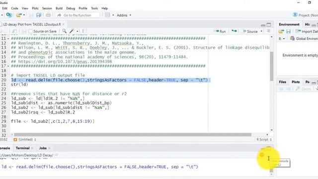 Linkage disequilibrium (LD) decay plot from TASSEL LD results using R software. смотреть онлайн