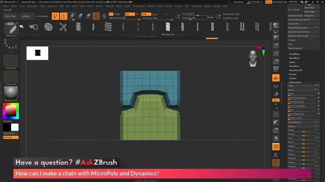 #AskZBrush - How can I make a chain with MicroPoly and Dynamics