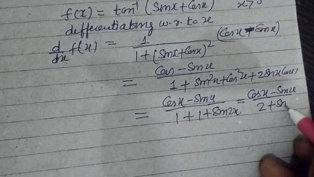 Show that the function f is given by f(x)= tan-¹(Sinx+Cosx) is always an strictly increasing in..