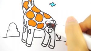 How to draw Giraffe & Coloring Pages l Coloring Book Videos For Children