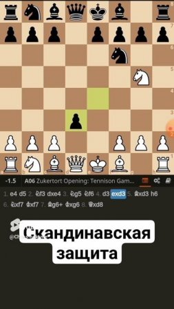 Ловушка в скандинавской защите. #шахматы #шахматныеловушки #chess