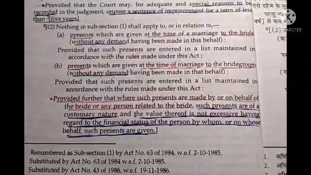 DPA 1961 || Dowry Prohibition Act || Part 2 || Section 3 , 4