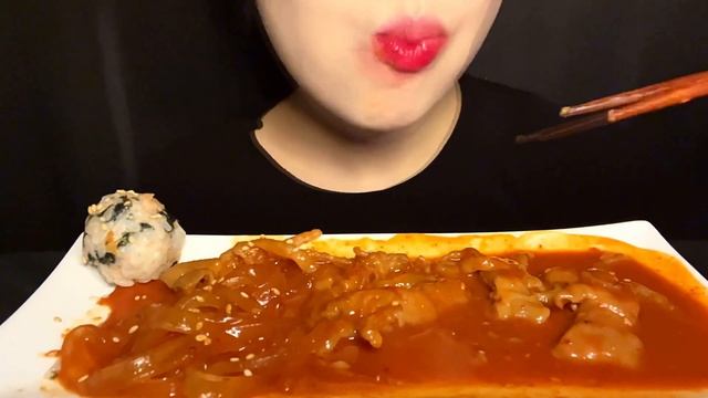 ASMR 불닭발에 당면 추가 Buldak chicken feet(Dakbal) & Tuna Mayo Rice Ball MUKBANG eating sound
