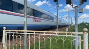 ЭВС1-07 Сапсан со скоростным поездом и приветливым машинистом