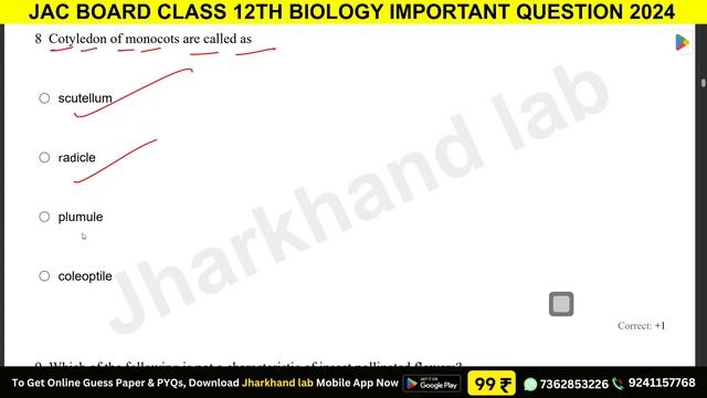 JAC Class 12 Biology Most VVI Question 2024 | Class 12th Biology Important Questions 2024 Jac board